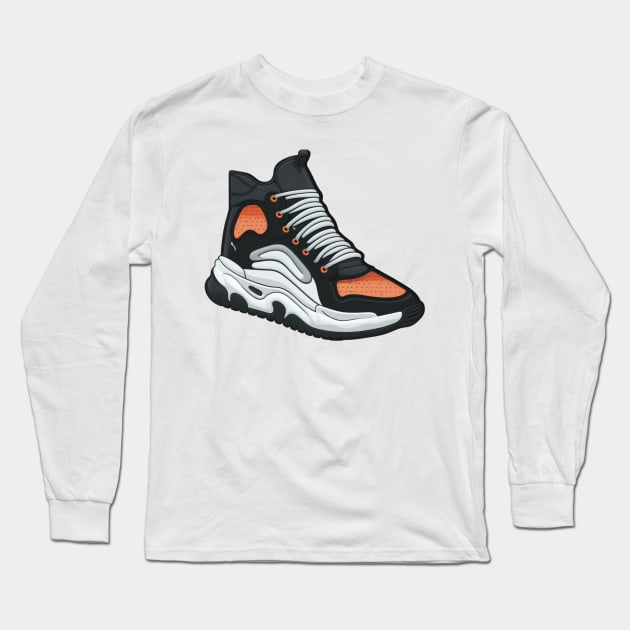 Walk the Talk with Greenbubble's Cartoon High Sneaker Design! Long Sleeve T-Shirt by Greenbubble